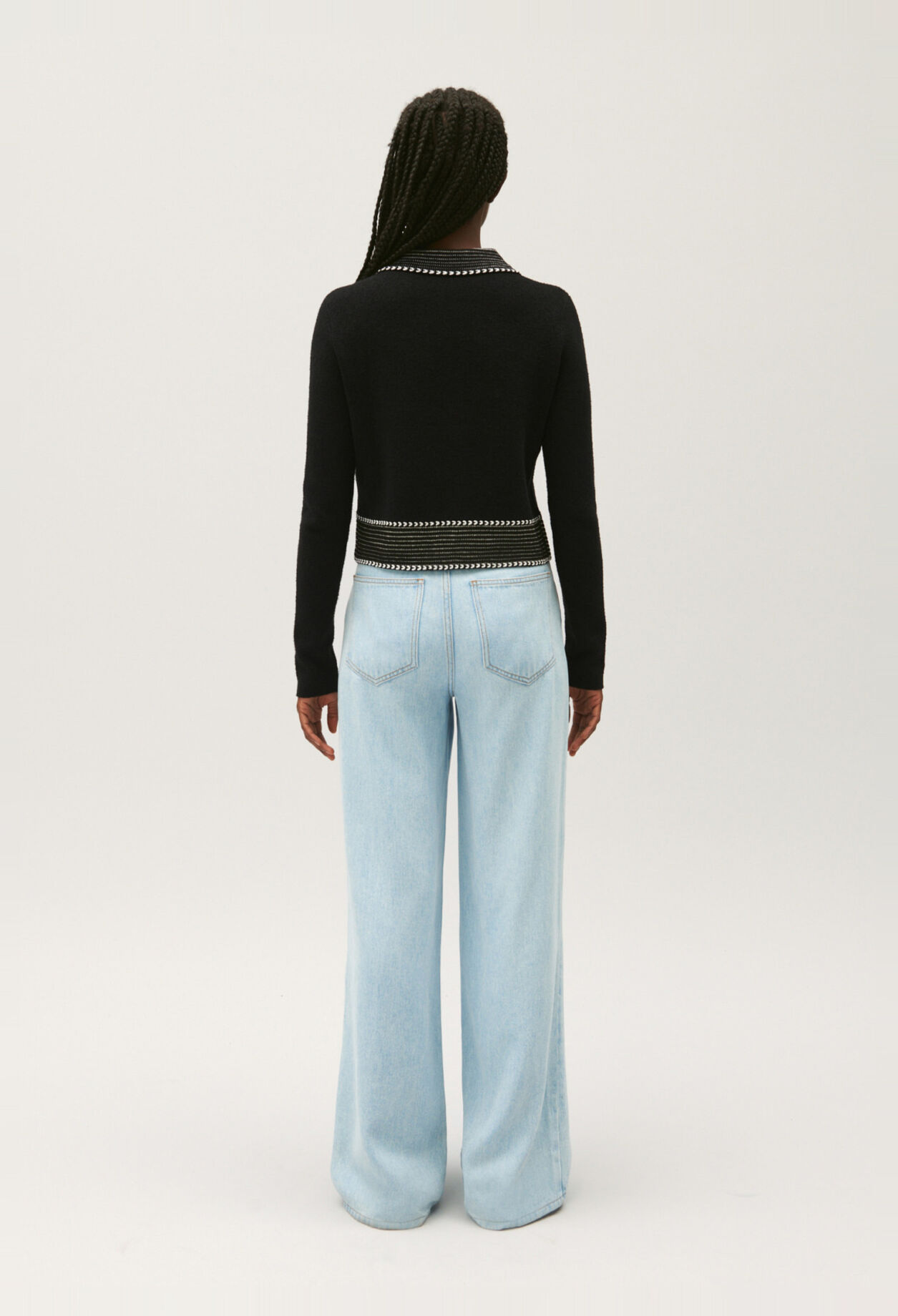 Cropped knit cardigan