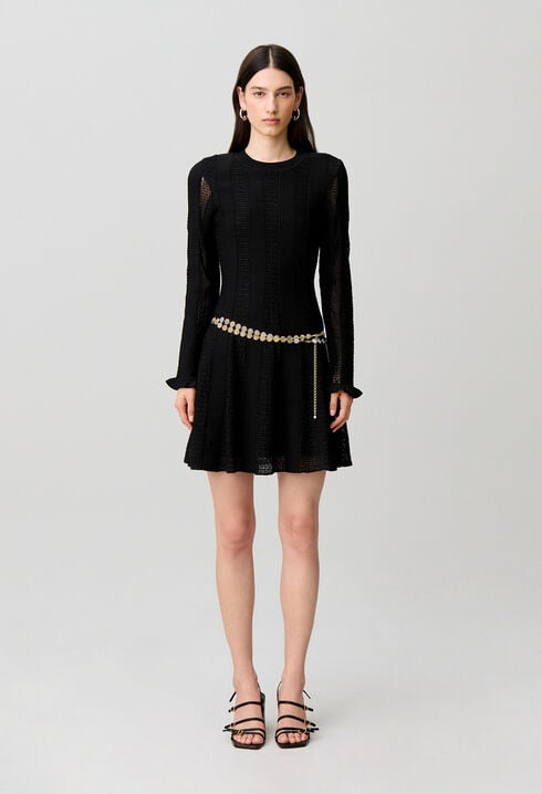 Lurex knitted skater dress