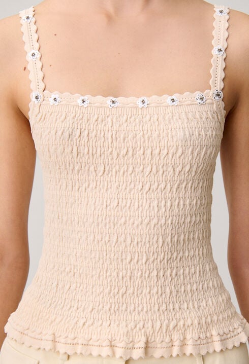 Floral embroidered top