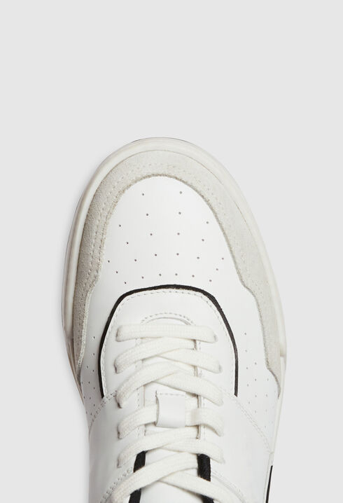 Two-tone leather trainers