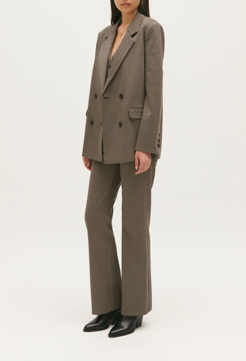 Chocolate houndstooth suit jacket