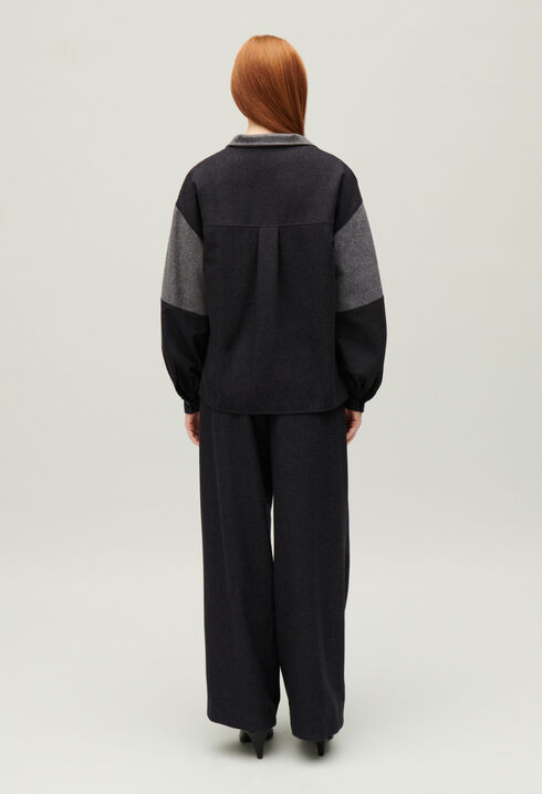 Dark grey loose-fit blouse