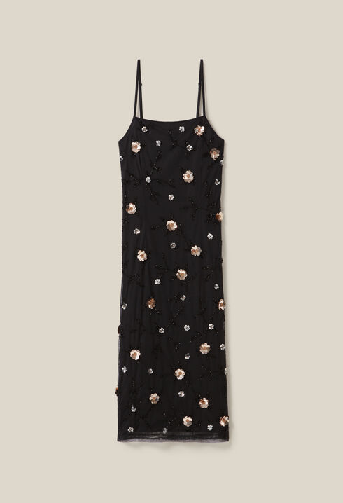 Flowy sequin-embroidered gown