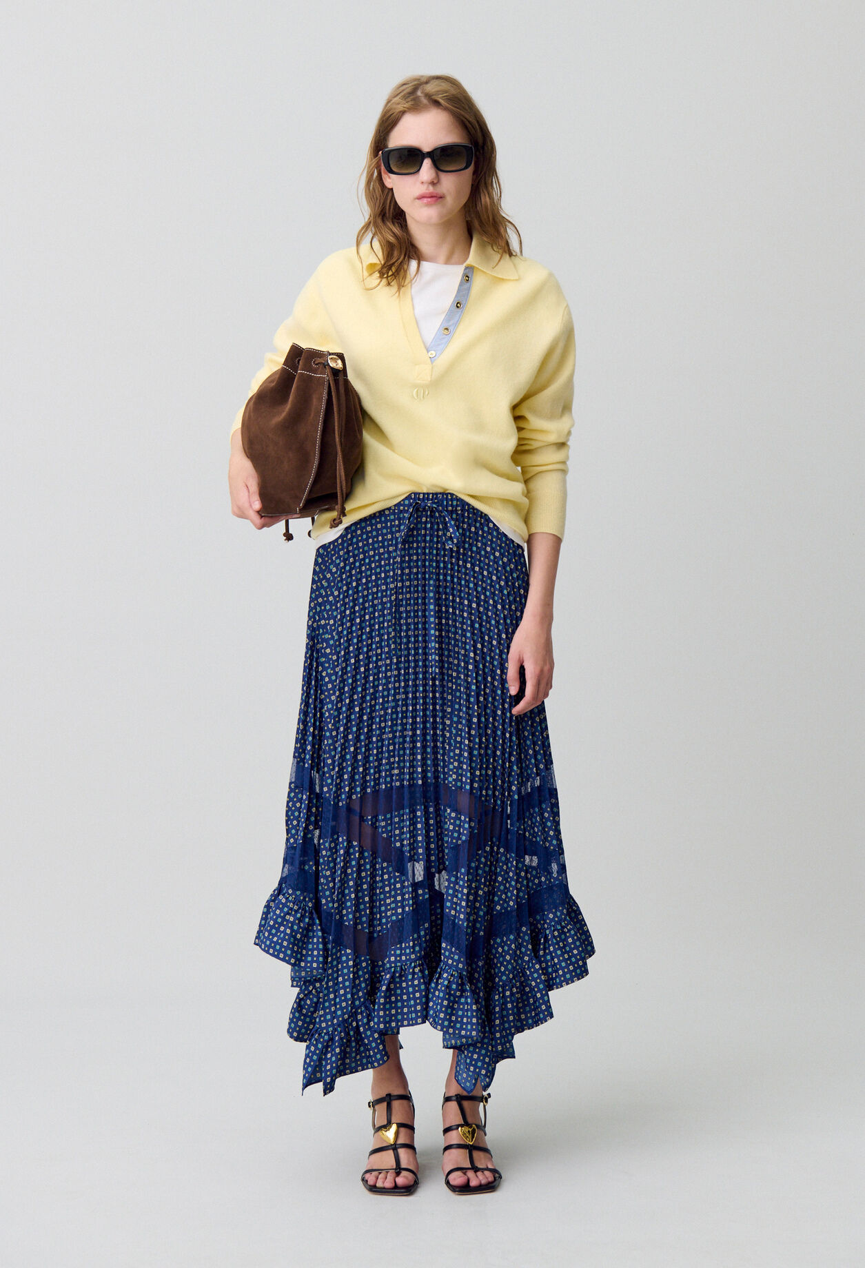 Printed Pleated Maxi Skirt Printed Pleated Maxi Skirt