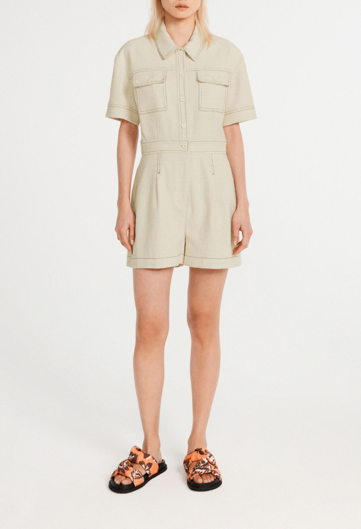 White recycled cotton playsuit White recycled cotton playsuit