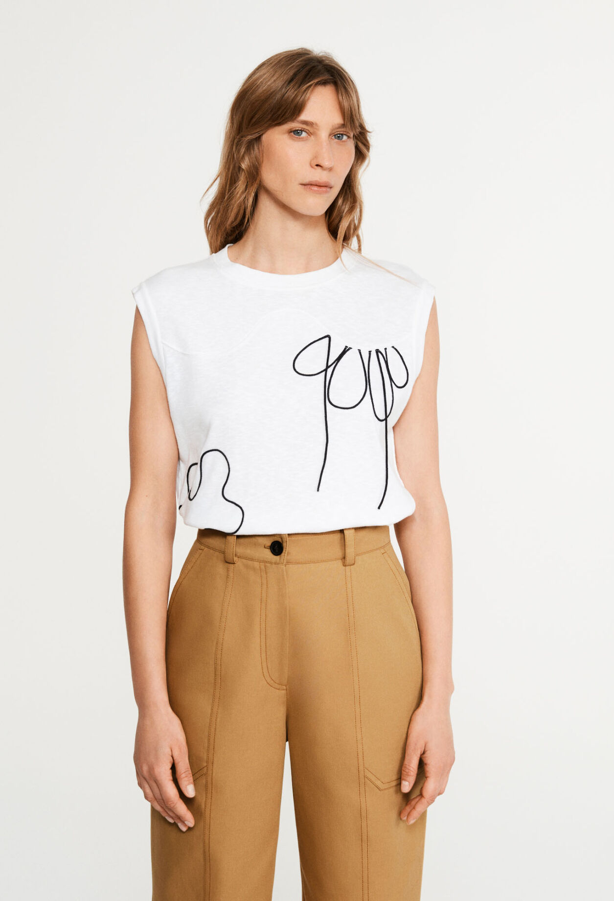 Embroidered  T-shirt. Embroidered  T-shirt.