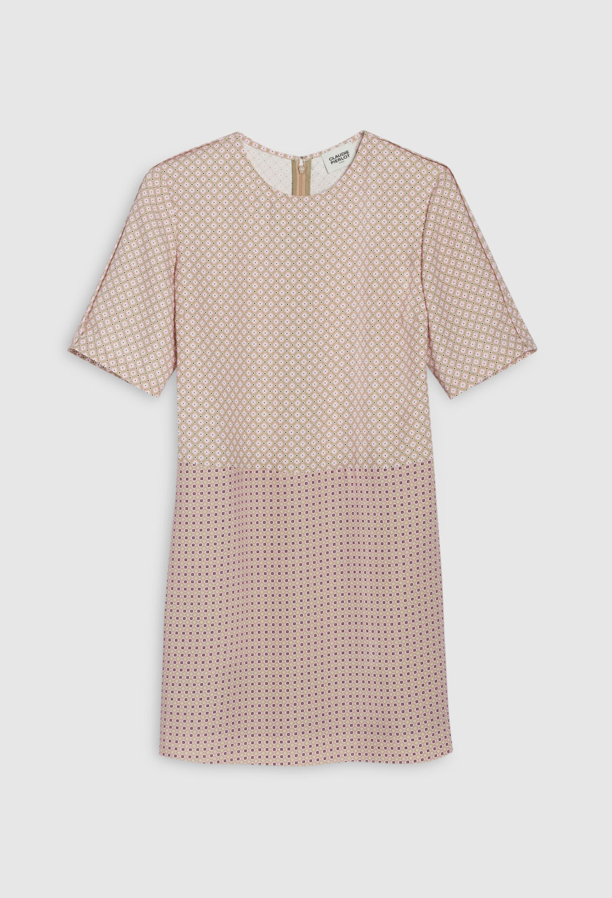 Printed pink mini dress