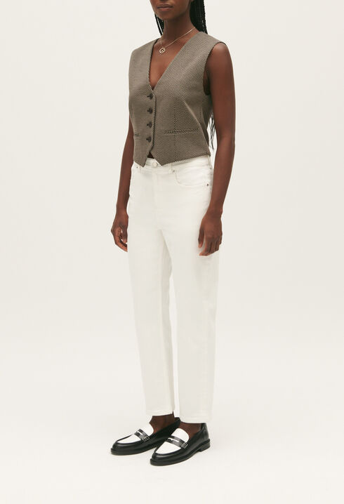 Ecru straight-fit jeans