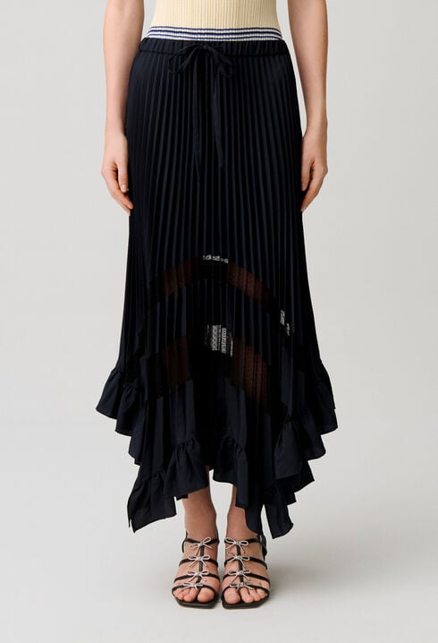 Midi pleated skirt