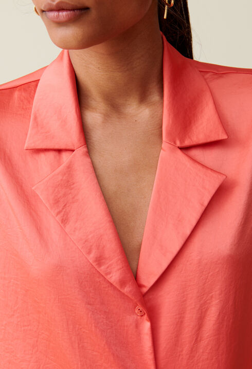 Flowing Satin Mandarin Shirt