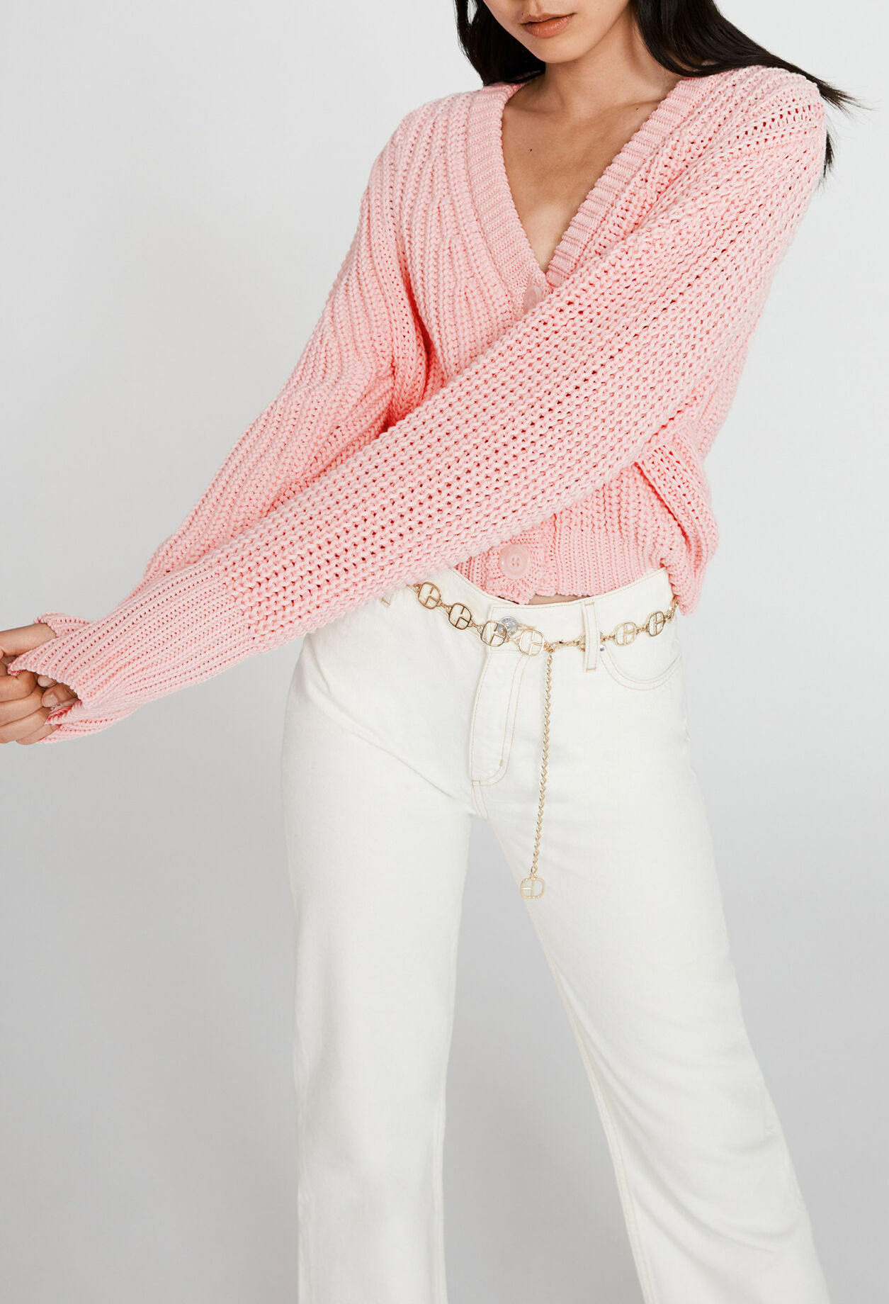 Ribbed-knit cardigan