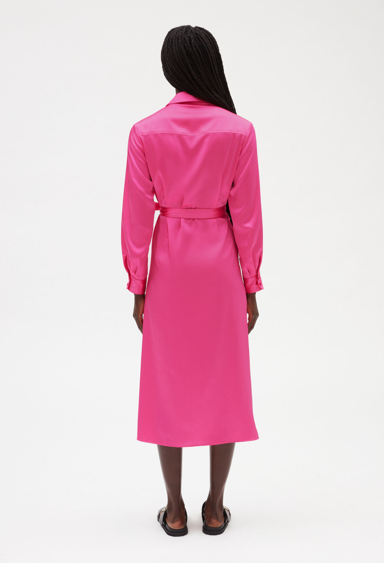 Pink mid-length wrap dress 