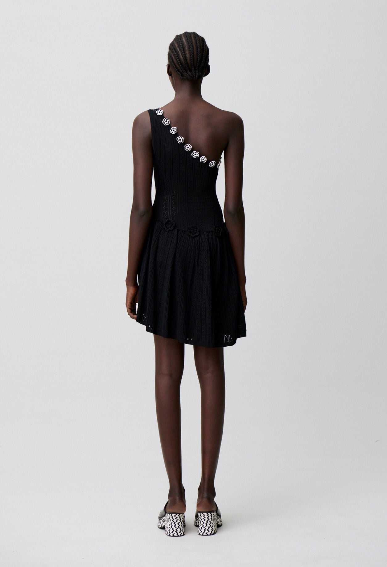 Crochet floral knit dress