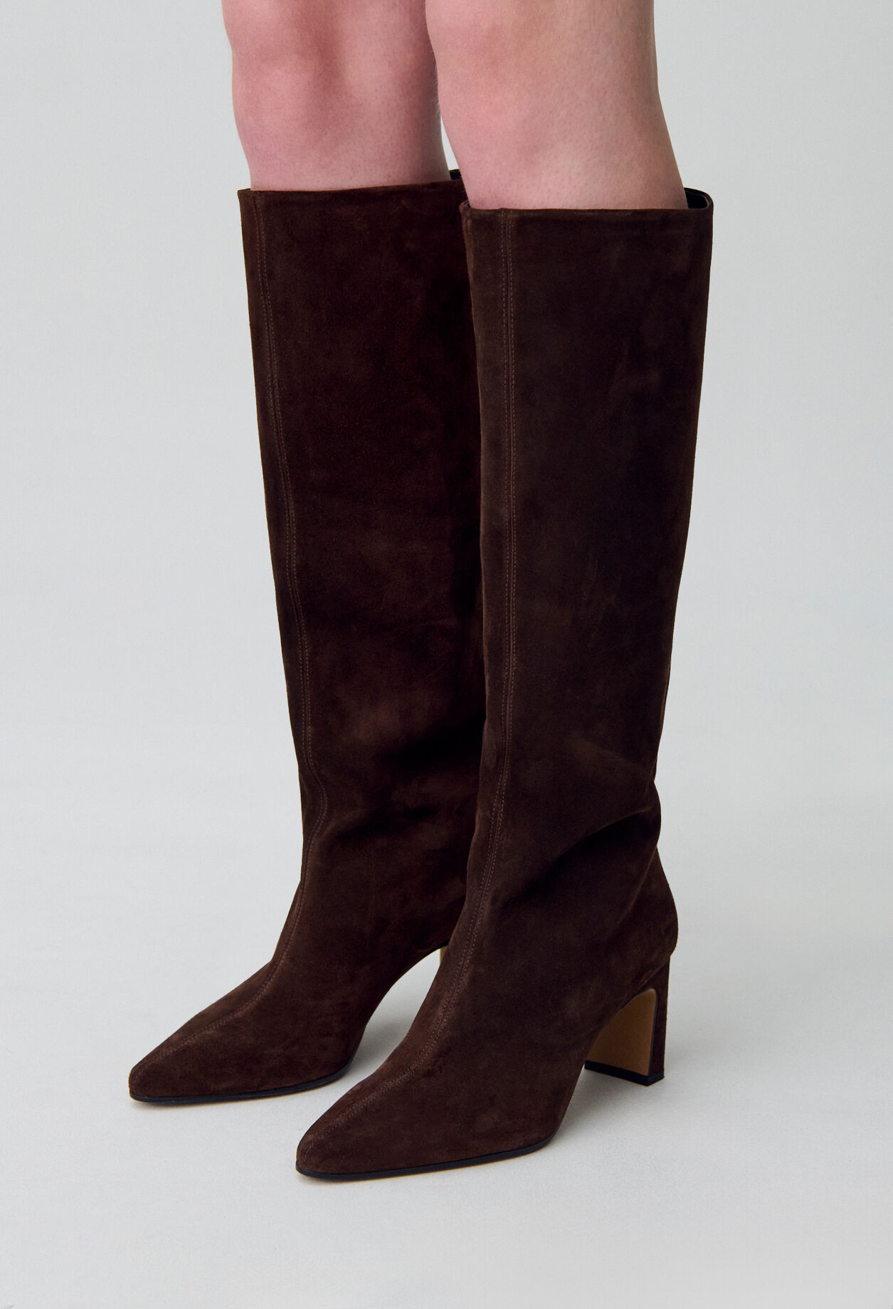 Suede heeled boots