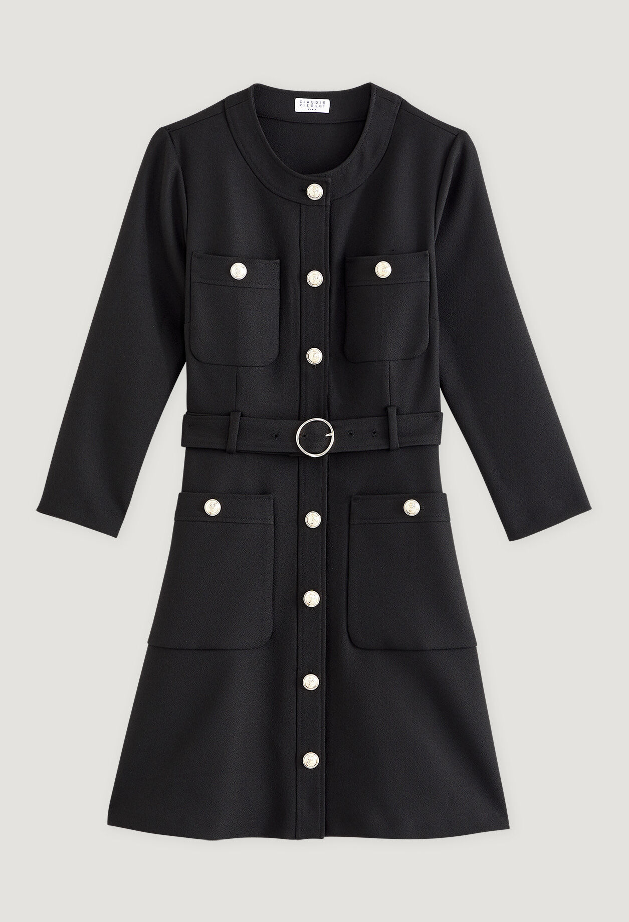 Black dress with buttons