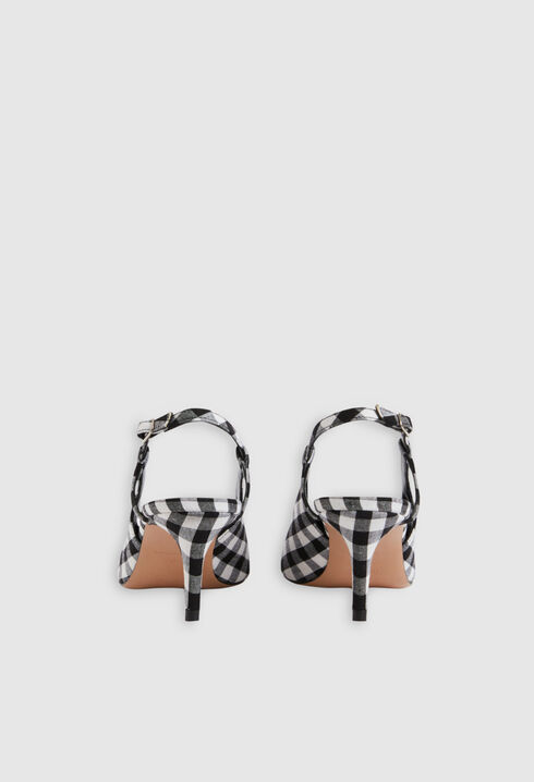 Gingham slingback court shoes