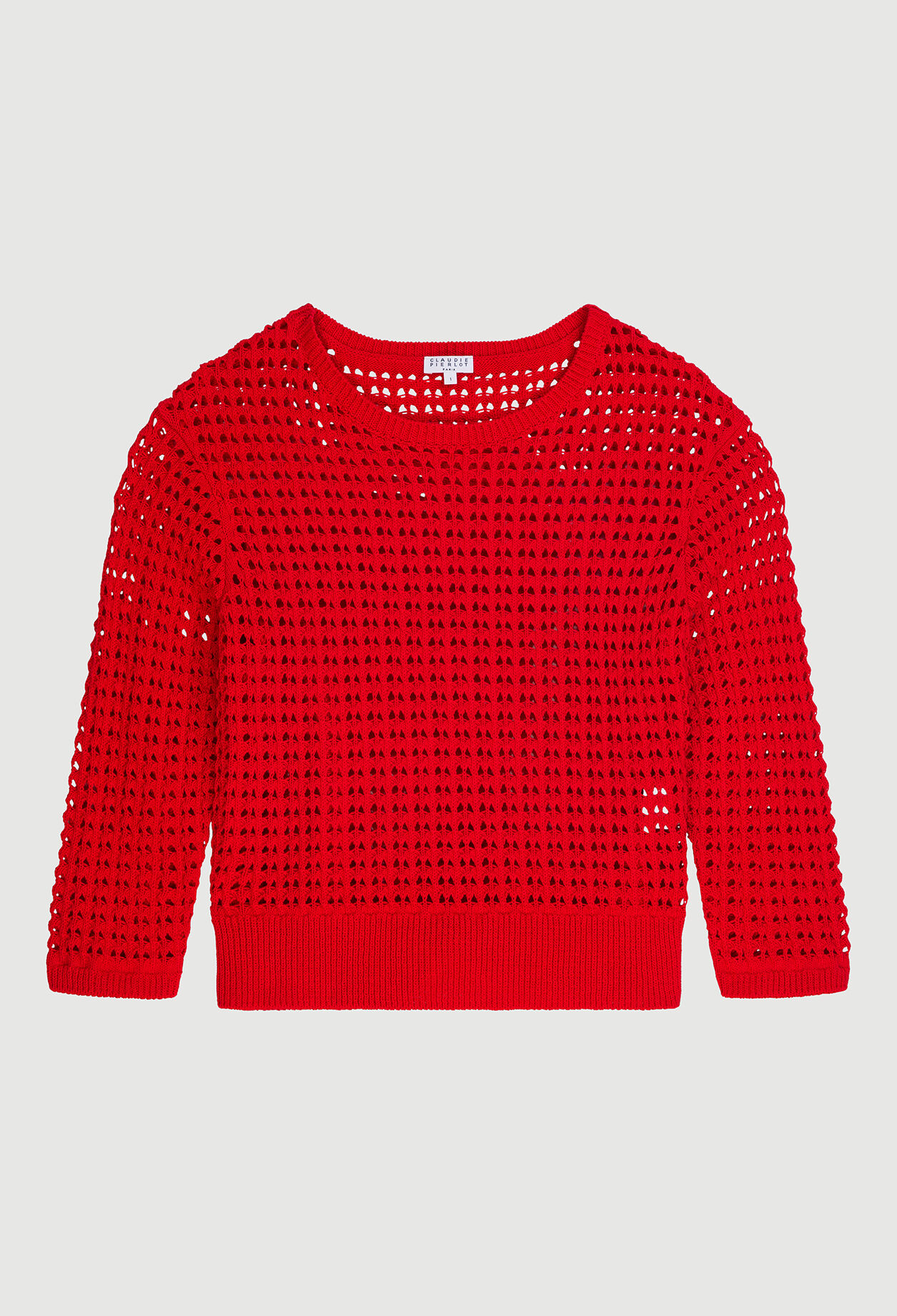 Red openwork sweater Red openwork sweater