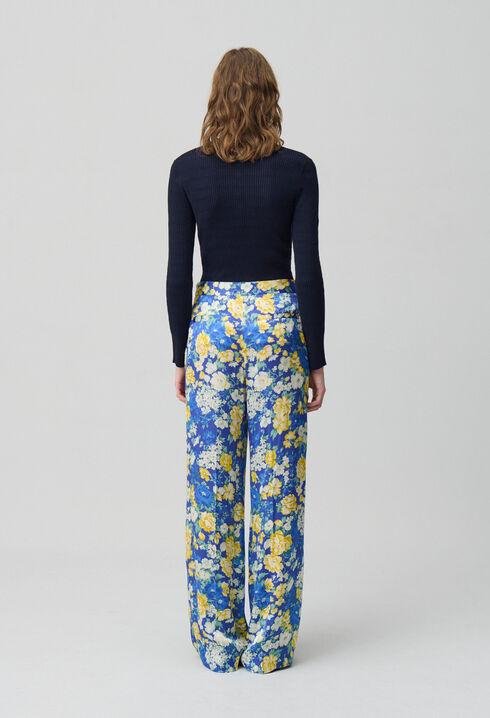 Wide Leg Floral Trousers