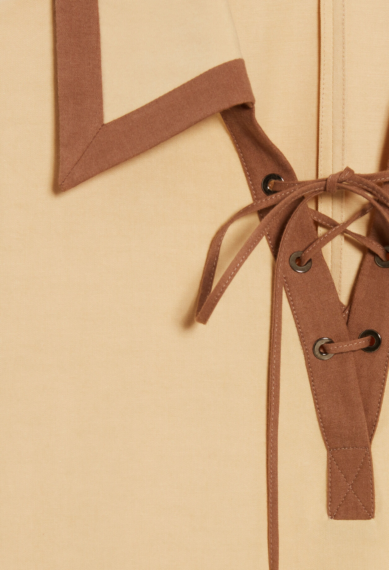 Short beige lace-up dress