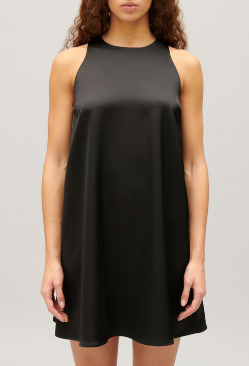 Short black button-up dress