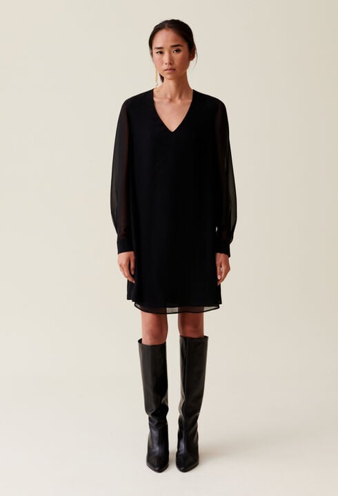 Black flowing babydoll dress