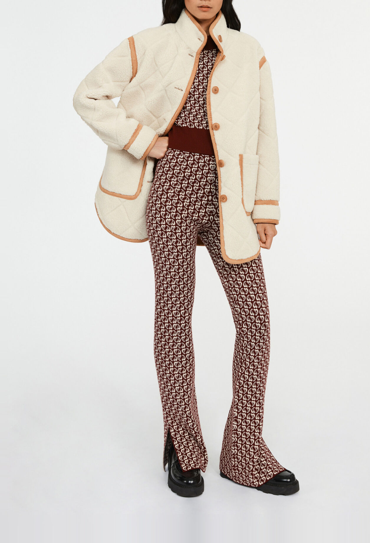 Manteau effet peau lainée Manteau effet peau lainée