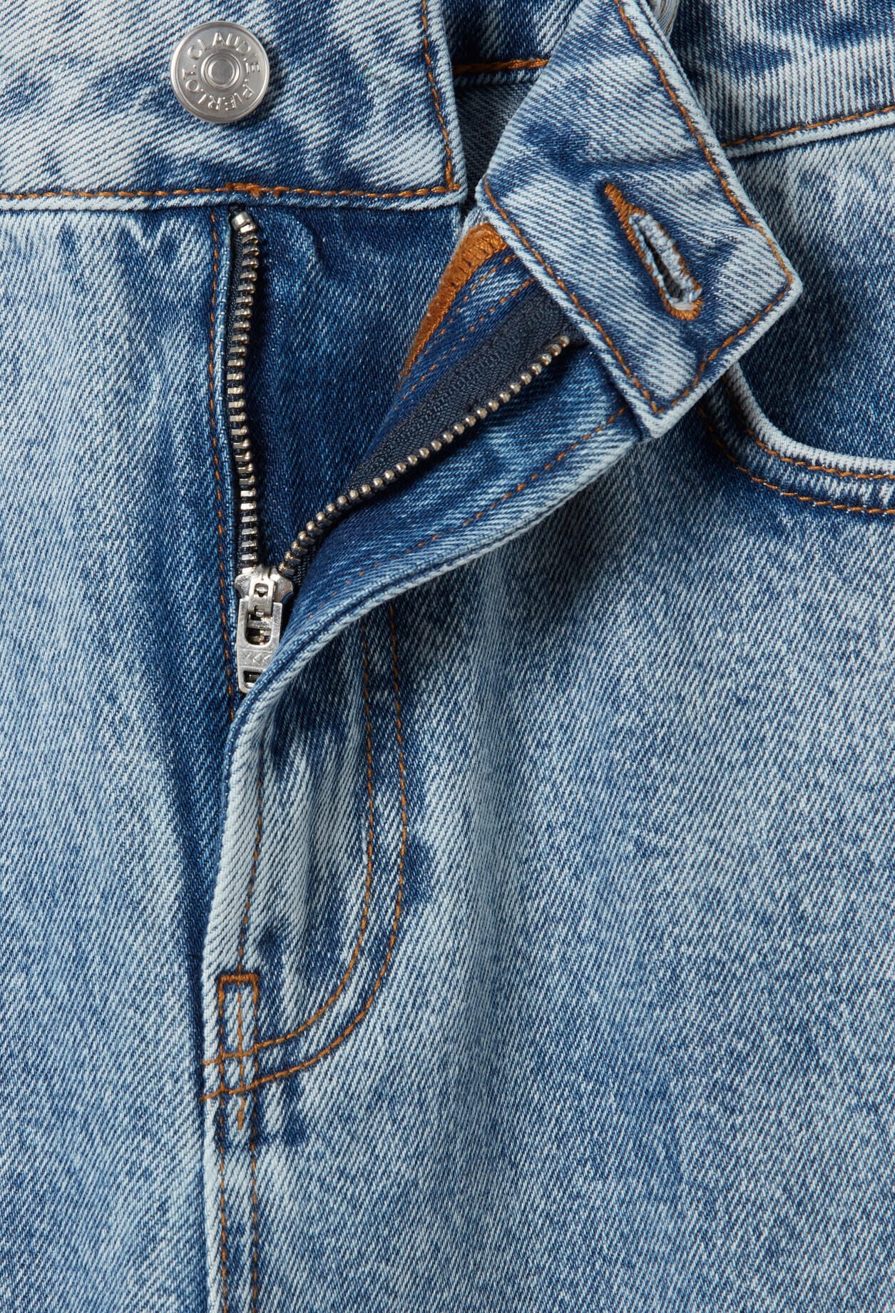 Washed denim jeans