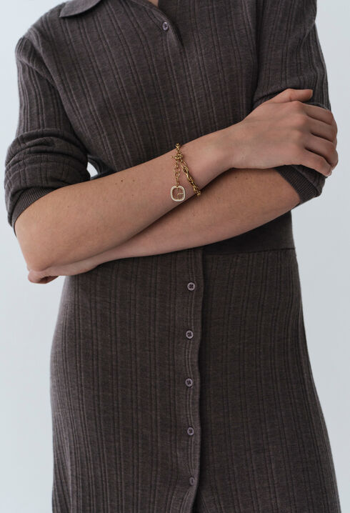 Pleated Midi Skirt with Buttons