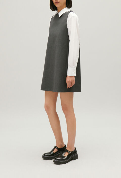 Short flecked grey dress