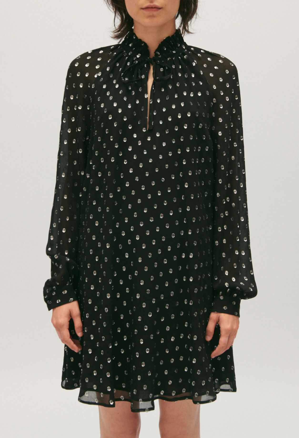 Rififi short black dotty dress