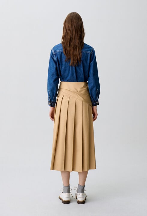Pleated midi skirt