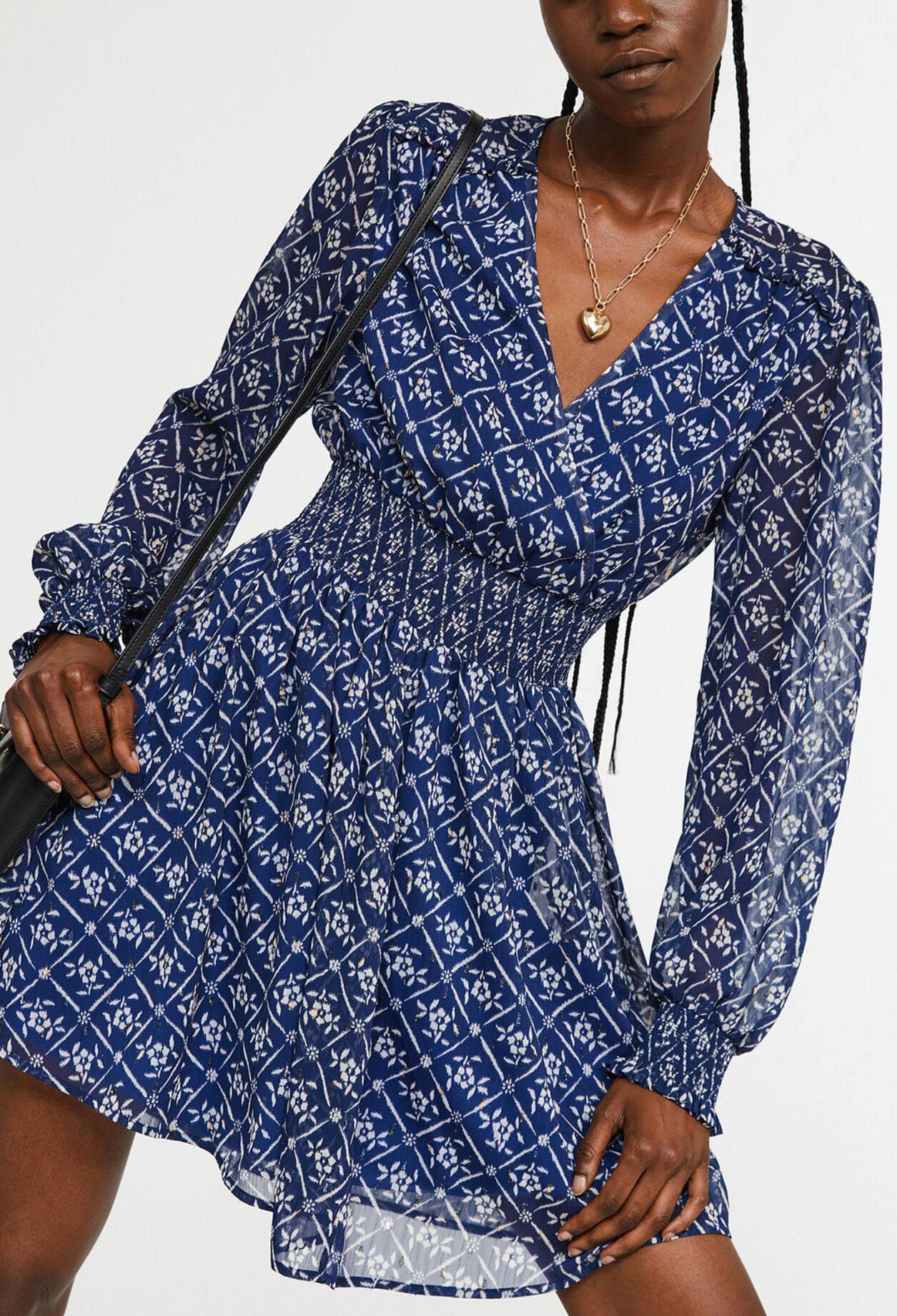 Robe courte à motif floral Robe courte à motif floral