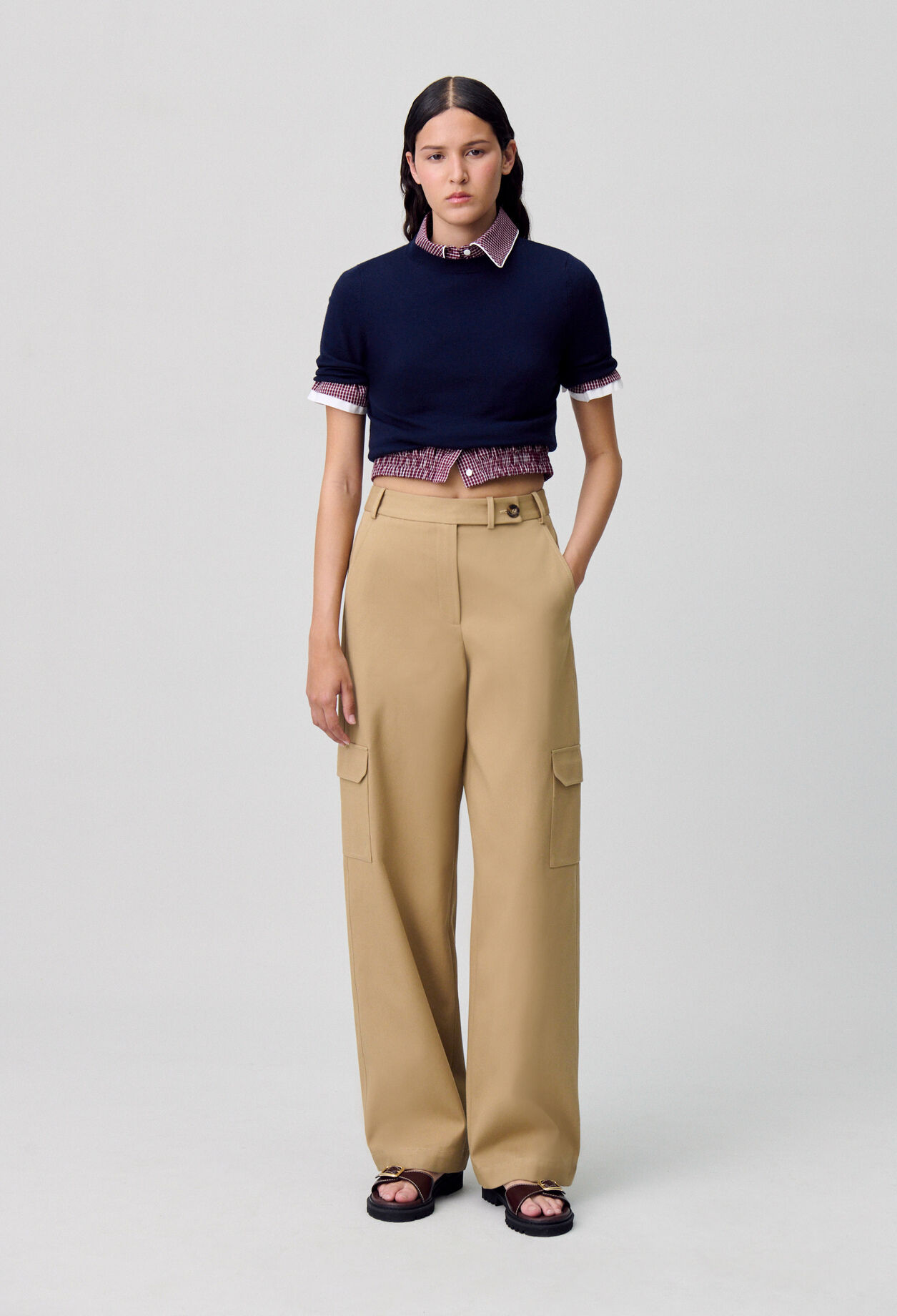 Wide-Leg Straight Cargo Trousers Wide-Leg Straight Cargo Trousers