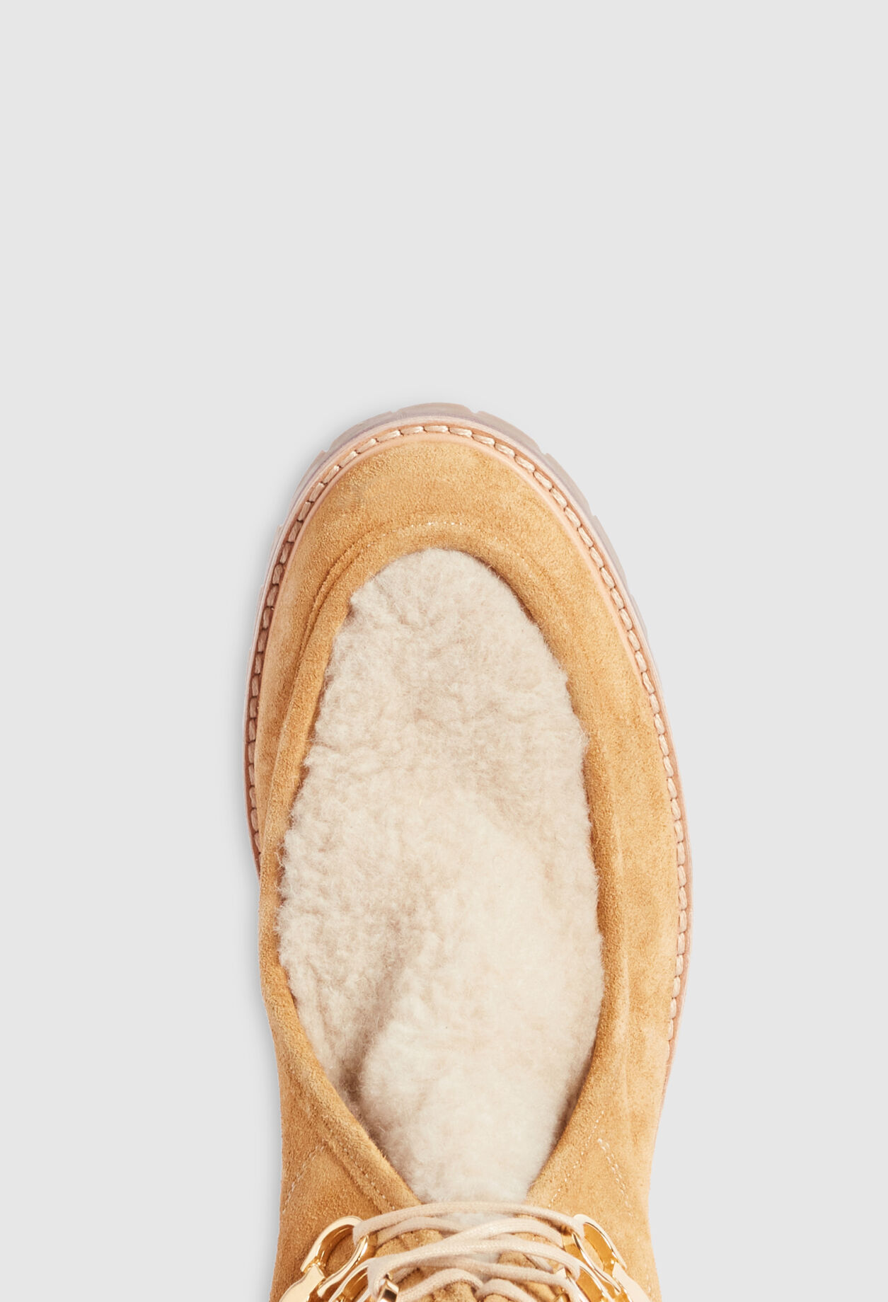 Bottines caramel effet peau lainée Bottines caramel effet peau lainée