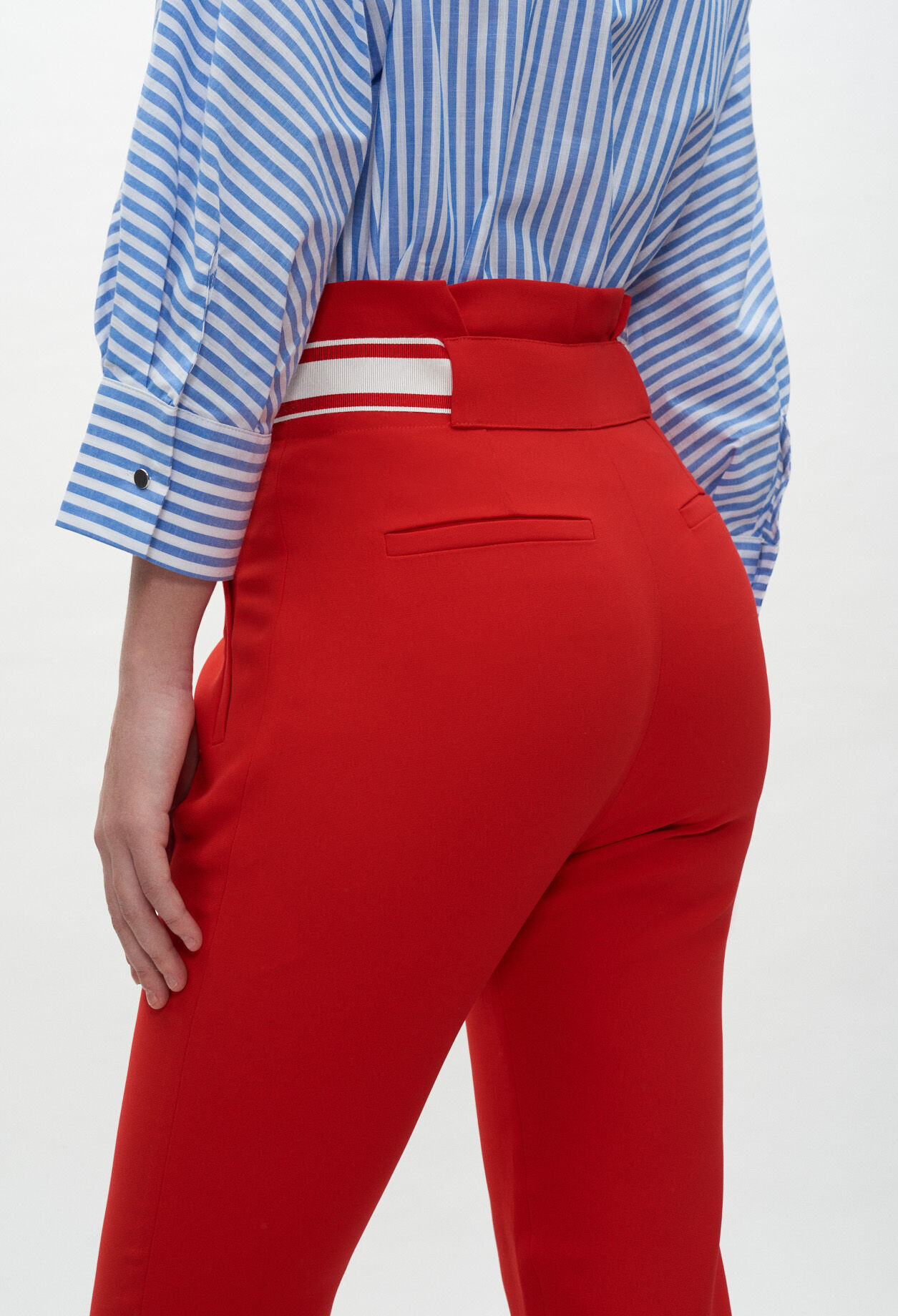 Belted suit trousers