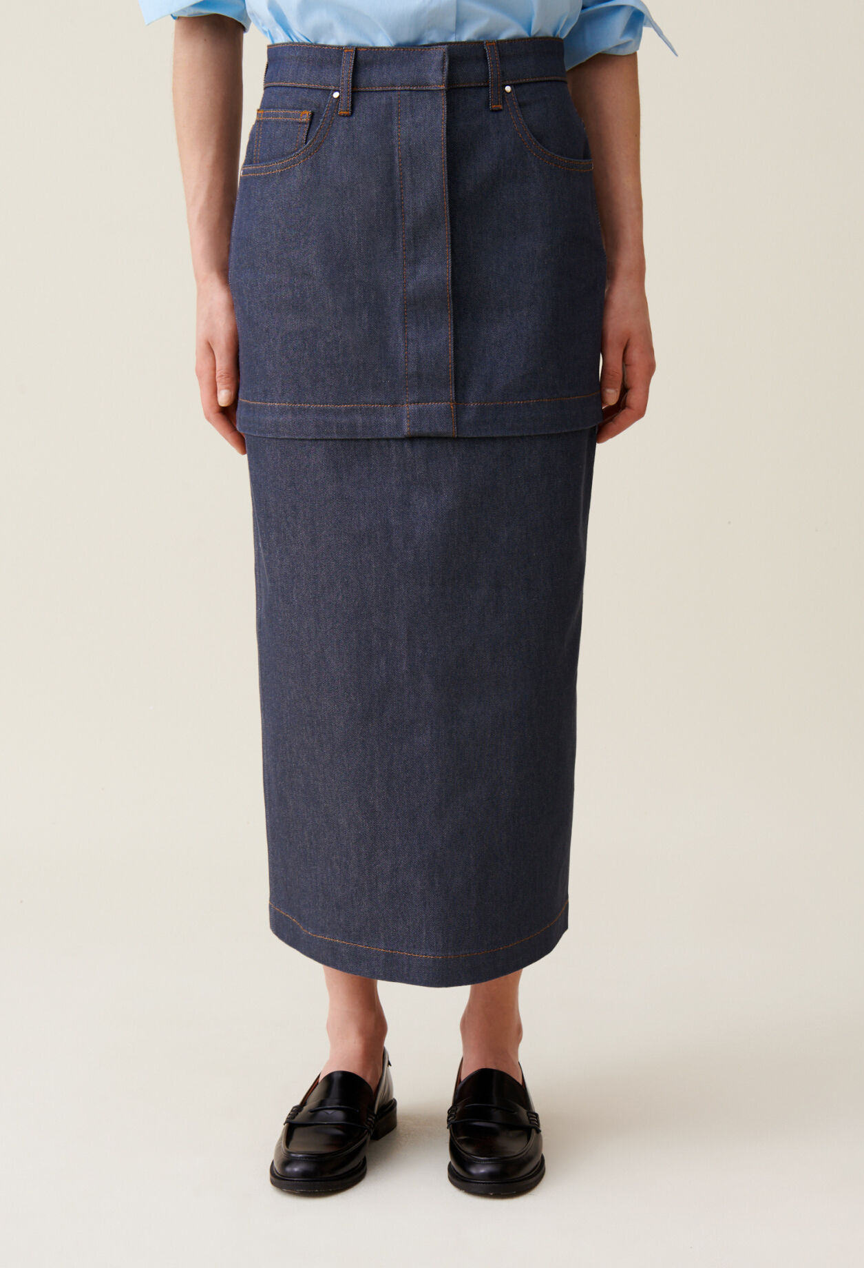 Zip Modular Denim Skirt