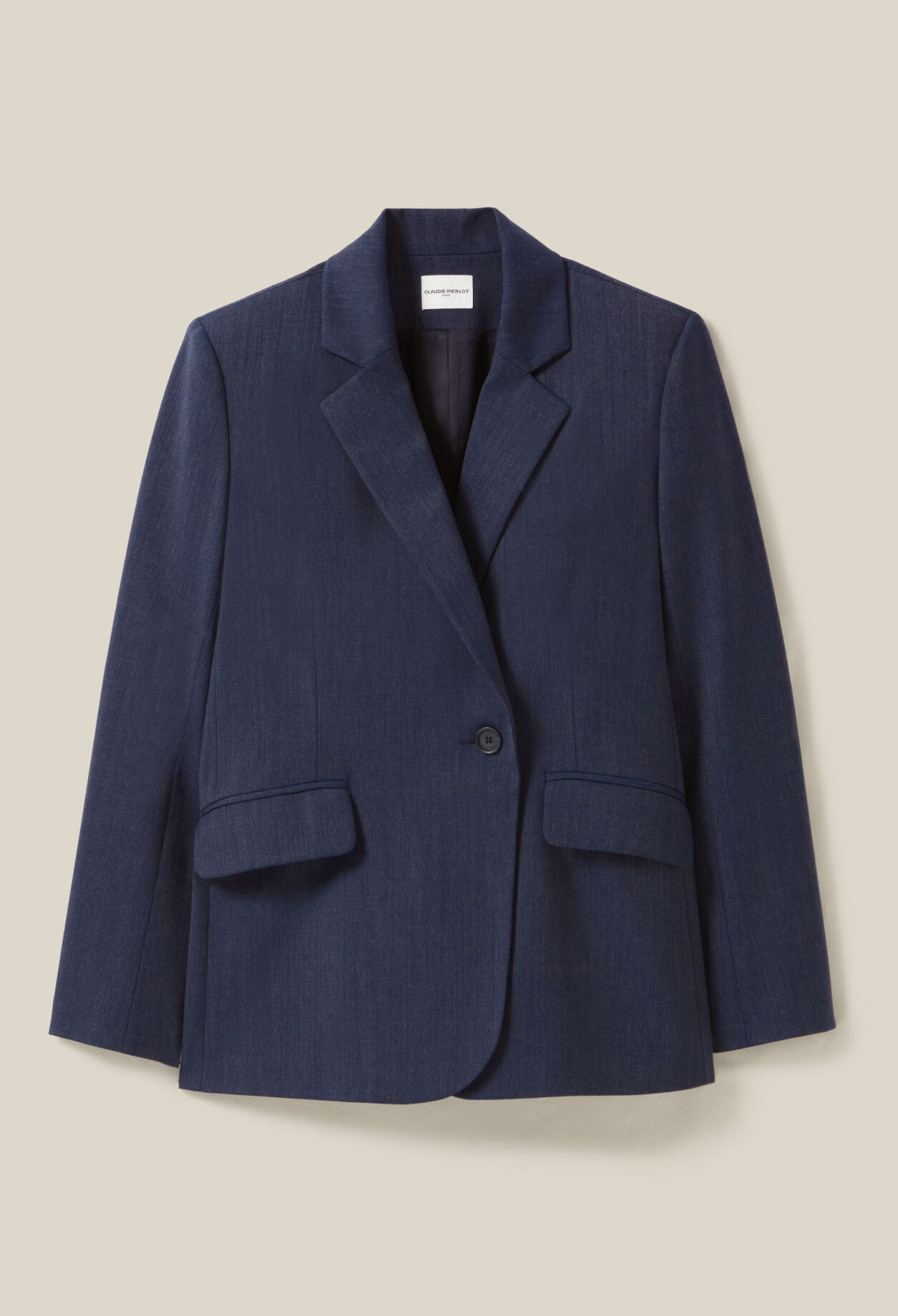 Navy double-breasted blazer