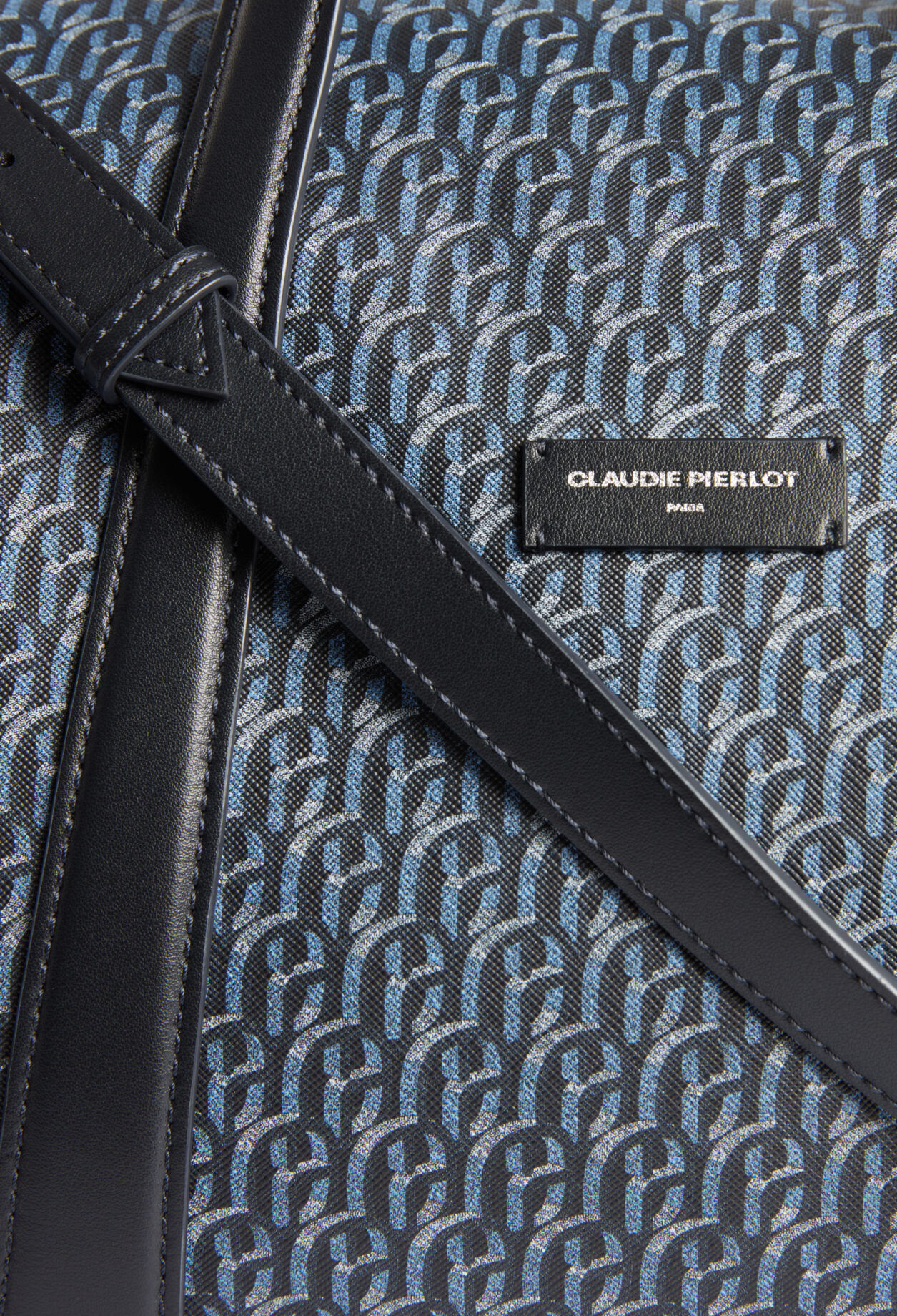Navy monogram canvas travel bag