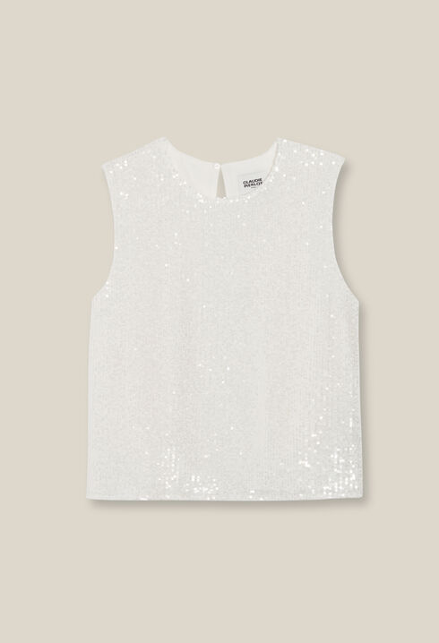 Off-white sequinned sleeveless top