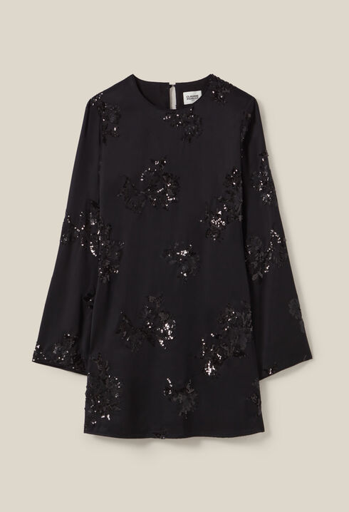 Black dress embroidered sequins