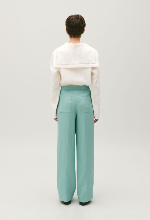 Linen blend suit trousers