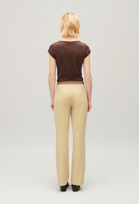 Two-tone lace-up trousers