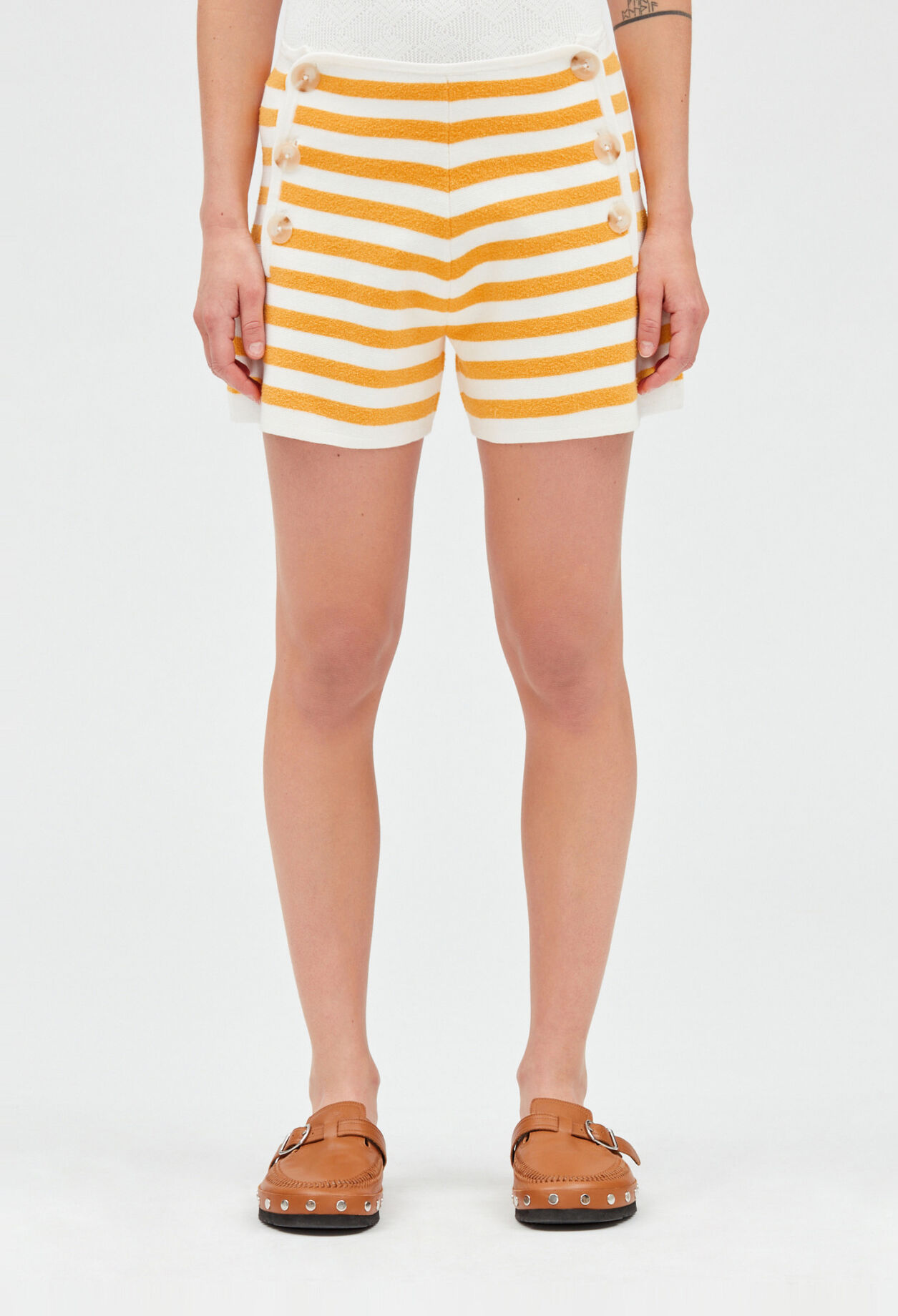 Stripey terry cloth shorts