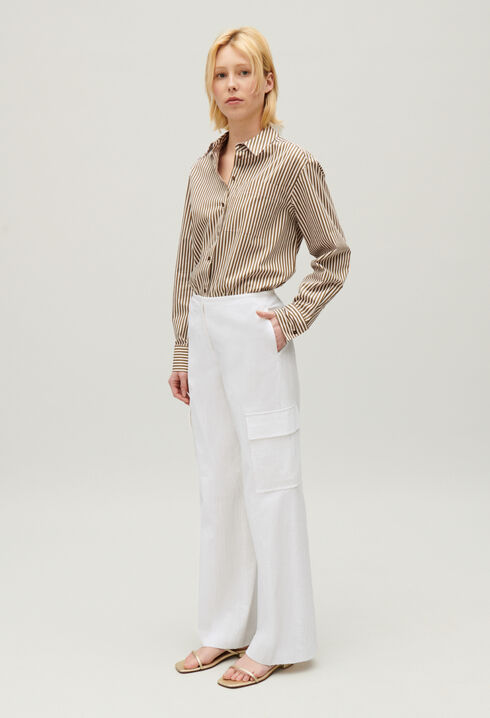 White cargo trousers