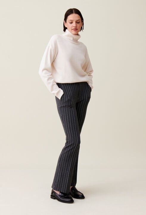 Striped flared trousers