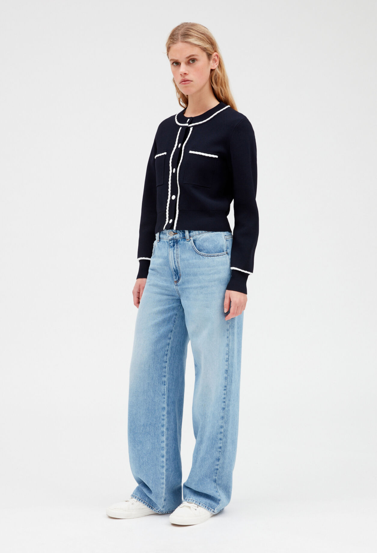 Cardigan with braided trim