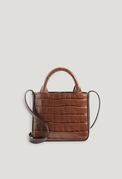 Anoucko Nano brown embossed leather bag
