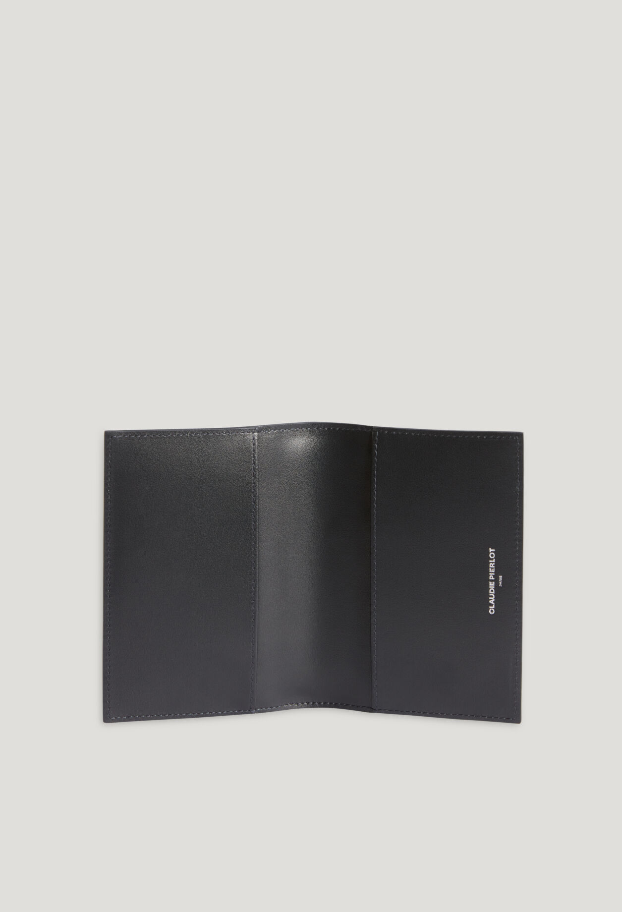 Monogrammed navy passport holder