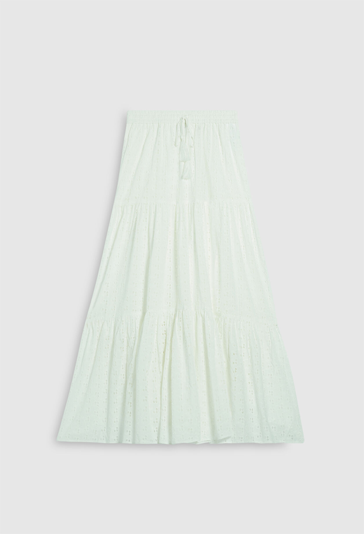 Embroidered organic cotton midi skirt