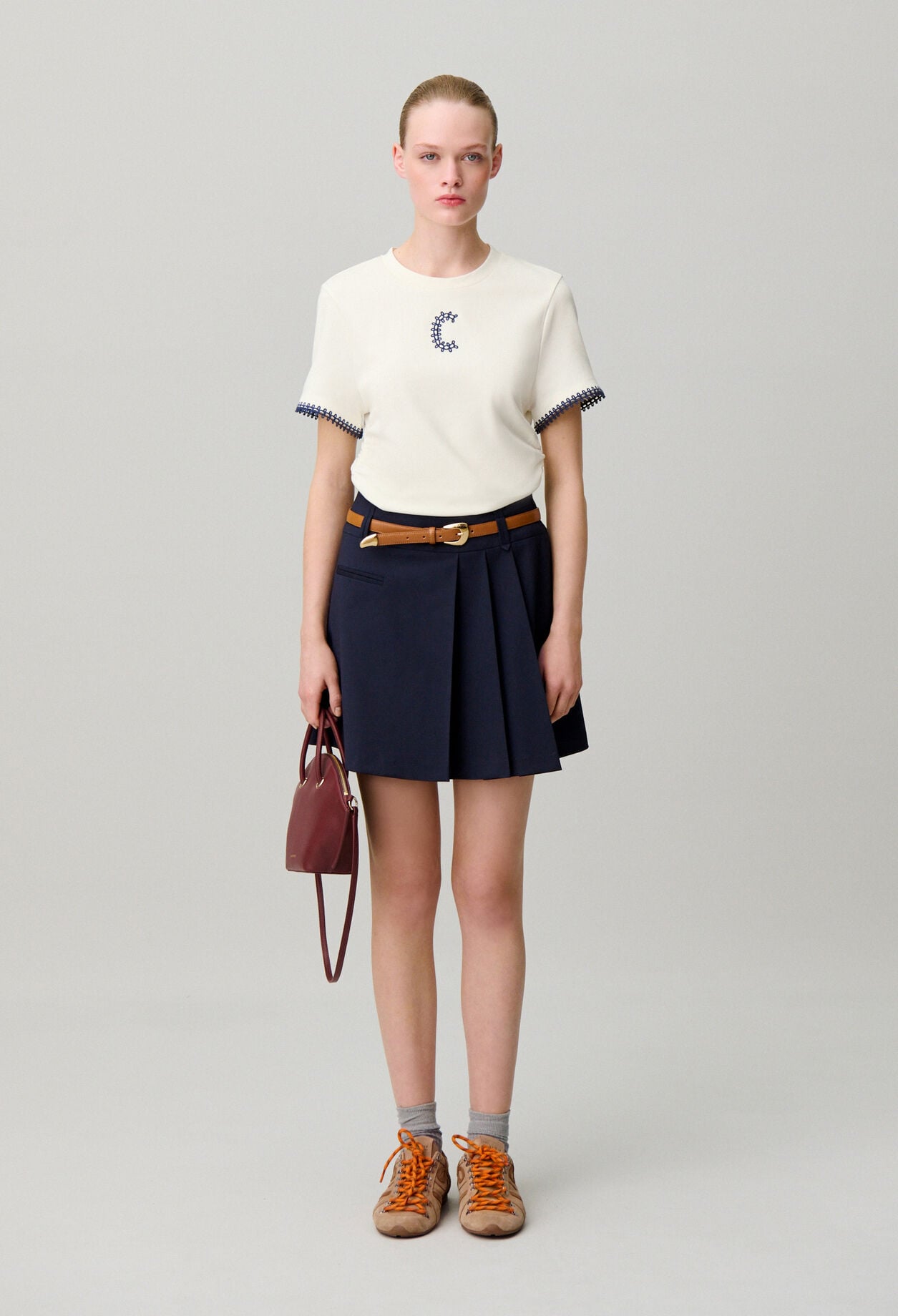 Draped short sleeve T-shirt